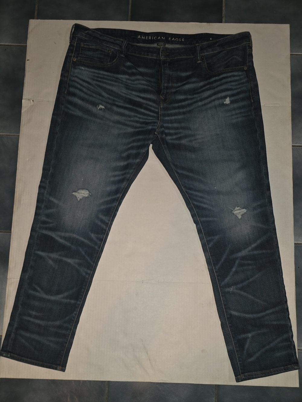 American Eagle Outfitters Men’s Skinny Ripped Dark Blue Jeans